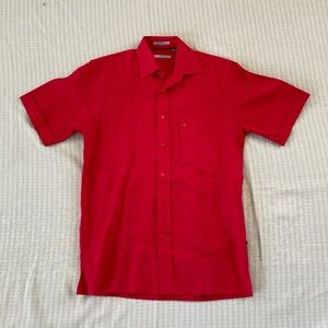 Nono Red 100% Linen Shirt Size Small